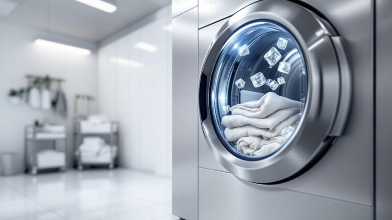 Geen strijkijzer nodig, hotels gebruiken ijsblokjes in de droger voor kreukvrije was