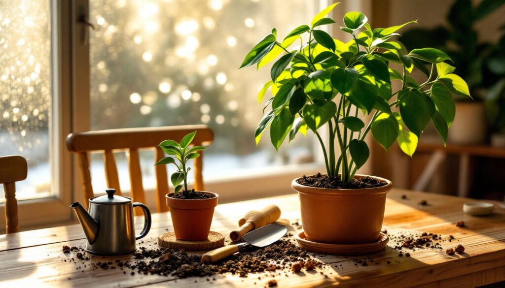 leer hoe je je kamerplanten veilig kunt verpotten in de winter met deze methode, zonder te hoeven wachten tot de lente.